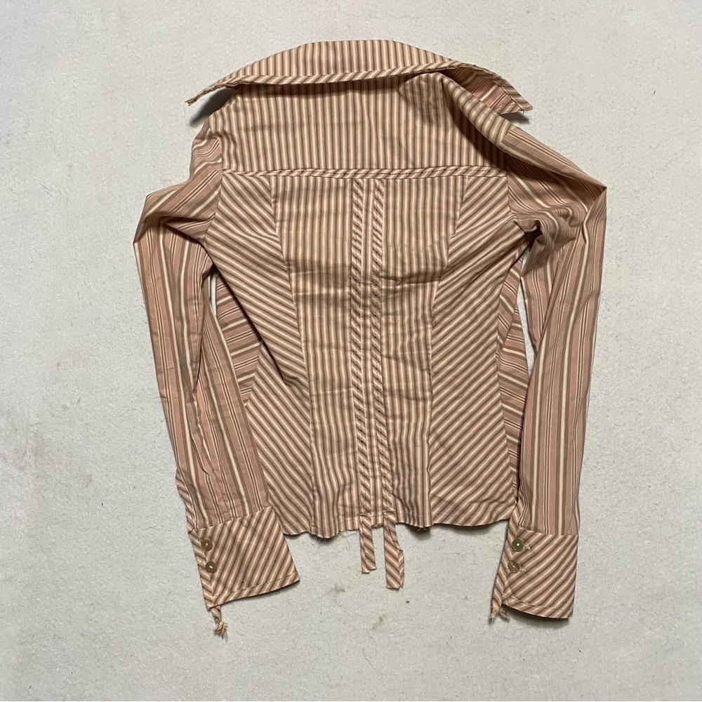 Karen Millen Blush and Mauve Striped Blouse Size 4 - Picture 4 of 8